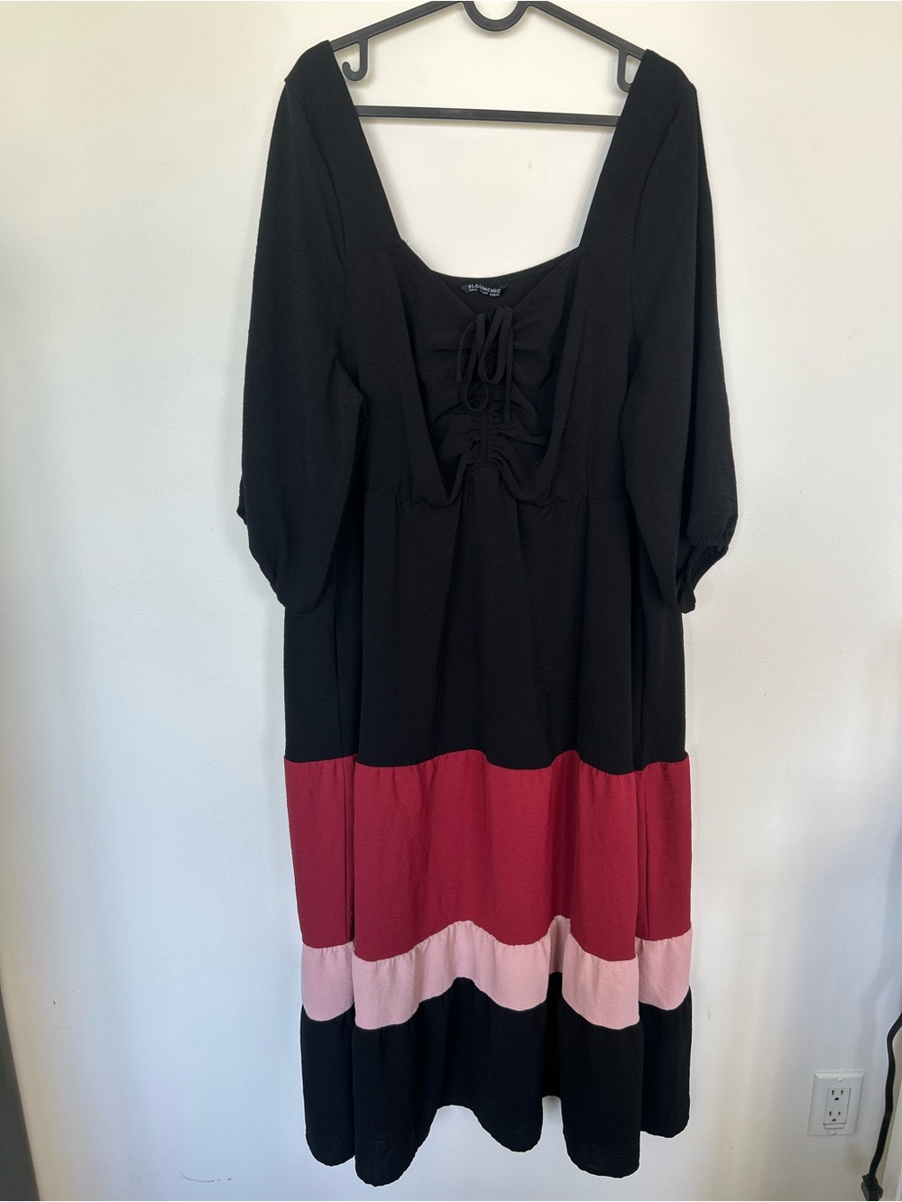 BloomChic Dress with Rose and Light Pink Bands